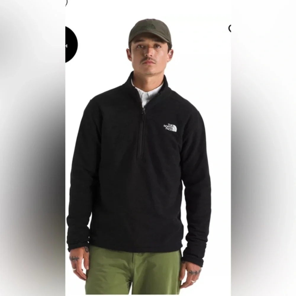 The North Face Men’s Large Textured Cap Rock 1/4 Zip Fleece Top Black L
